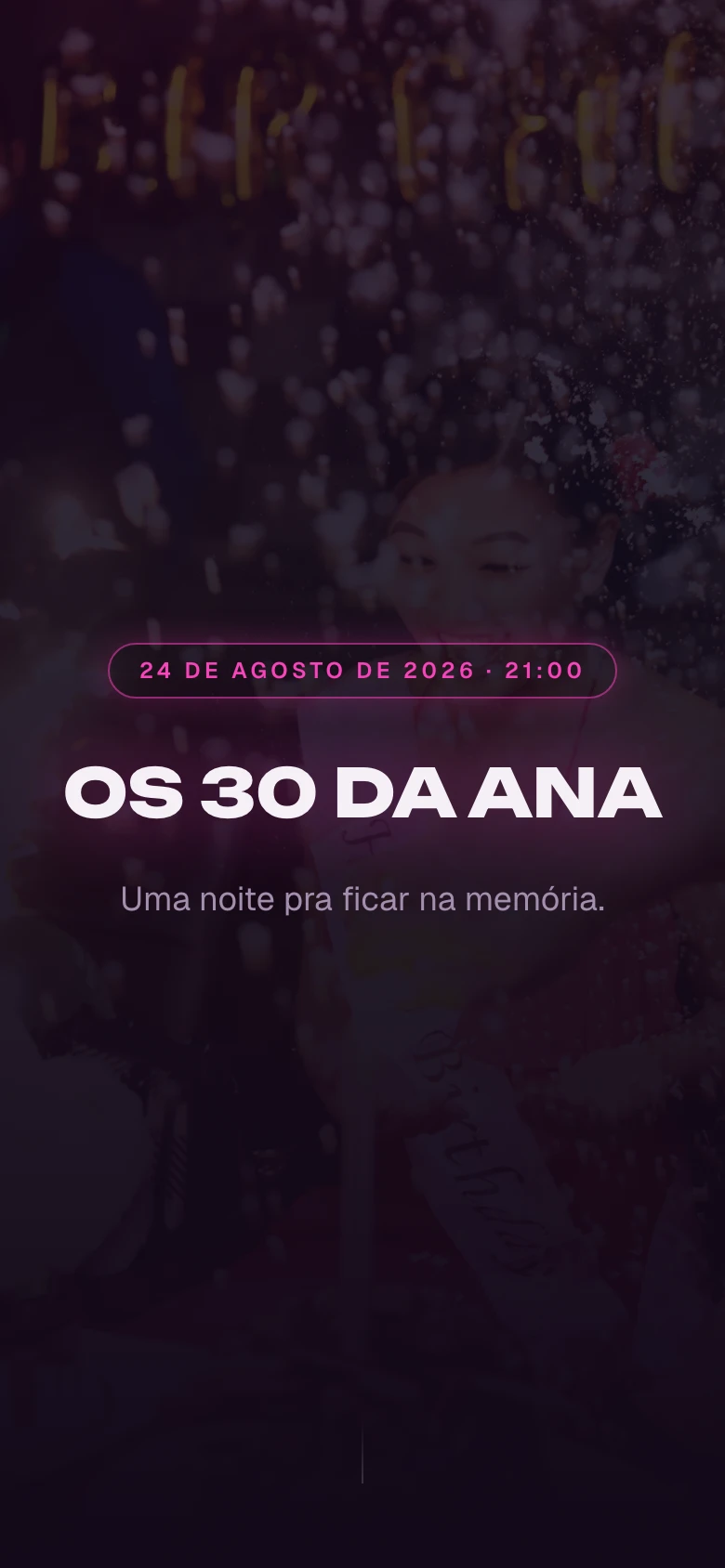 Modelo de aniversário: Os 30 da Ana