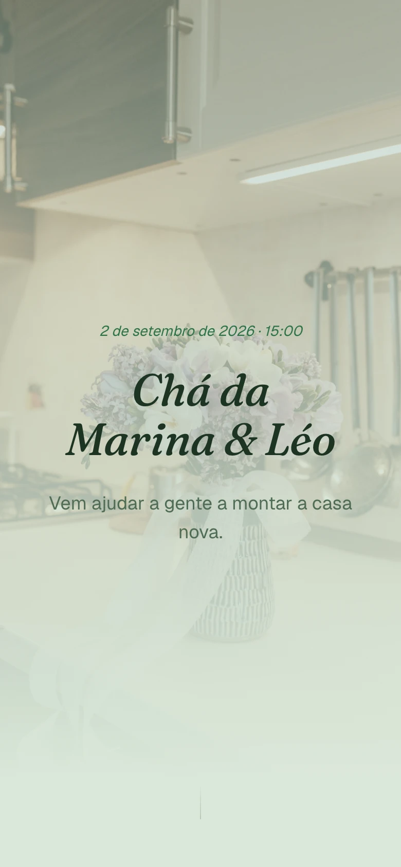 Modelo de chá de panela: Chá da Marina & Léo