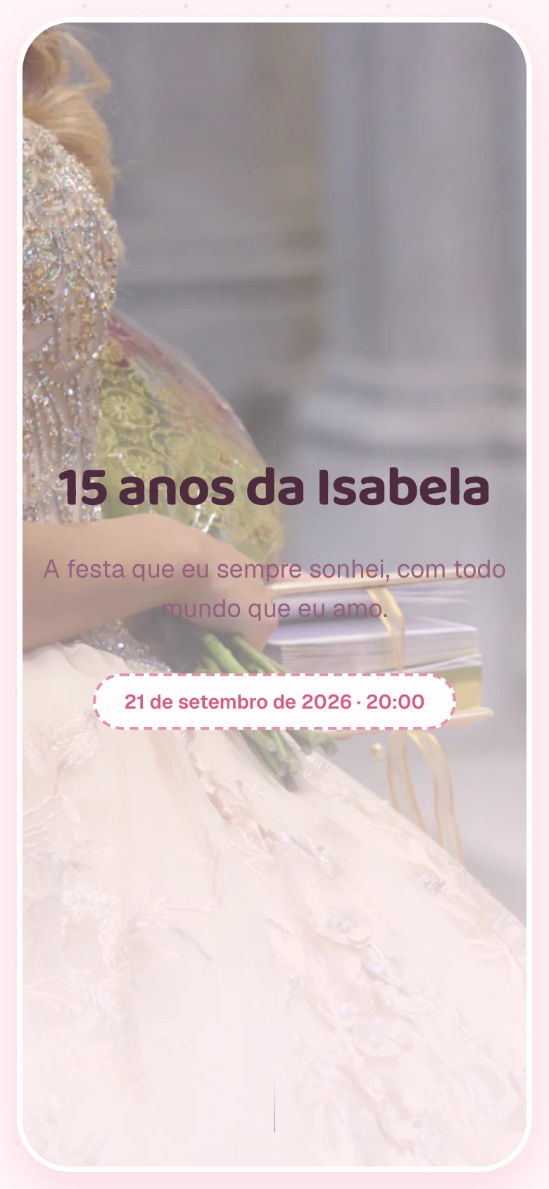 Modelo de 15 anos: 15 anos da Isabela